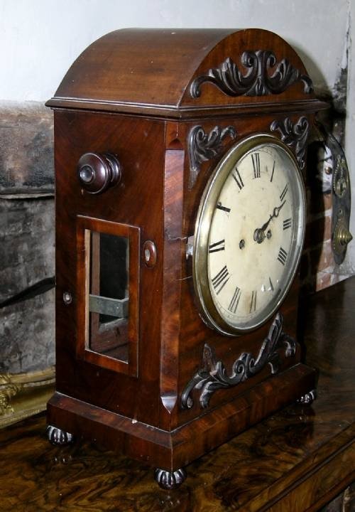 fig 1. 19th Cent Mahogany Twin Fusee Bracket Clock